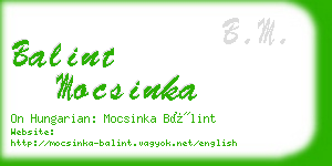 balint mocsinka business card